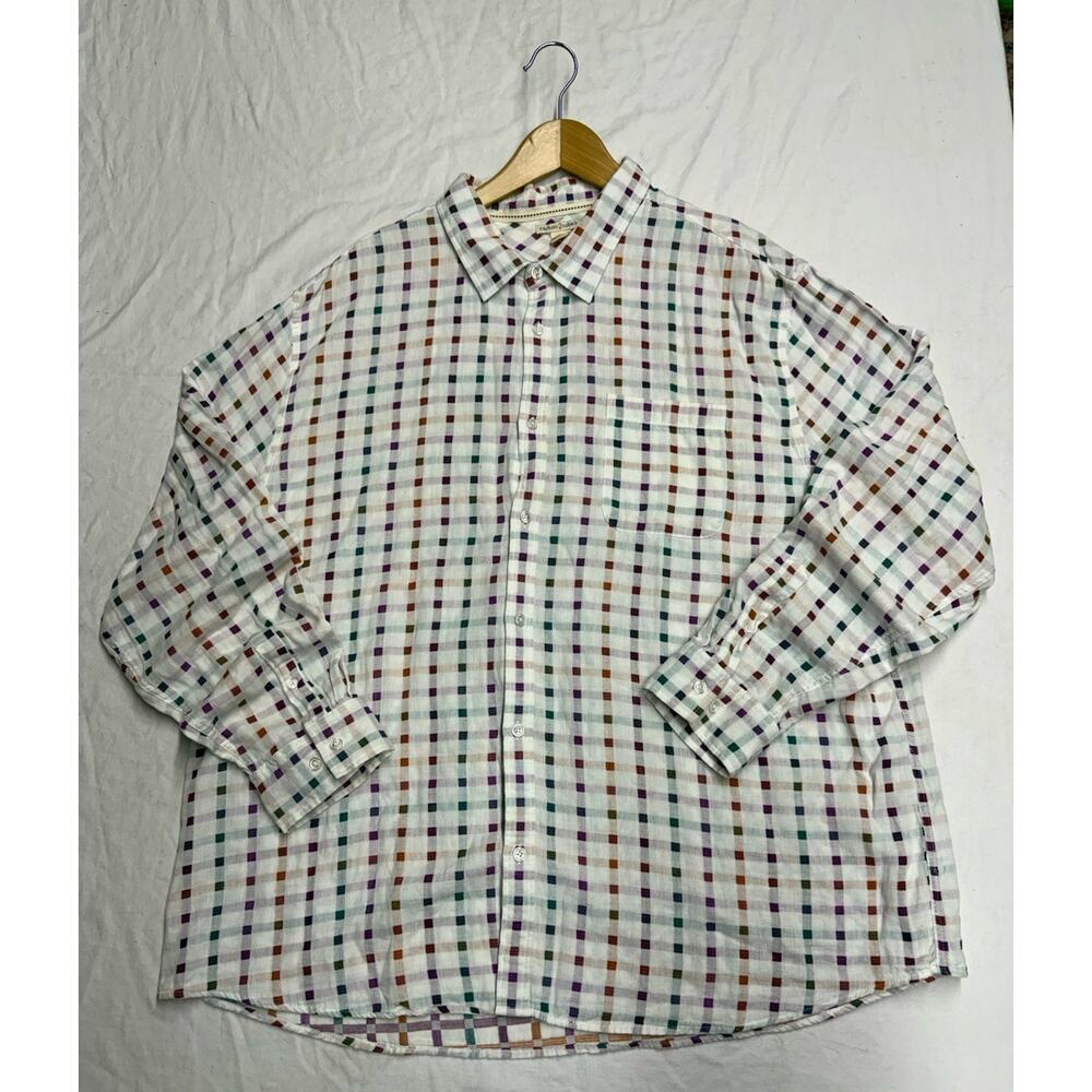 Carbon 2 Cobalt Shirt Button Down Mens XXL Plaid Multicolor Long Sleeve